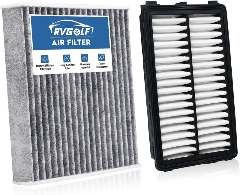 RVgolf Engine+Cabin Air Filters Set Fit 22-26 Tucson, 21-26 Santa Fe, 20-26 Sonata, 22-26 Santa Cruz, 21-26 Sorento(All not for hybrid) Engine Air Filter Replace Accessories 97133L1000 28113L1000 - Image 1